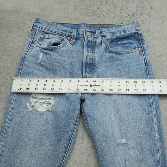 Levi's 501's Jeans Women's Size 26 High-Rise Skinny Denim 28" Inseam Destroyed - Picture 8 of 16